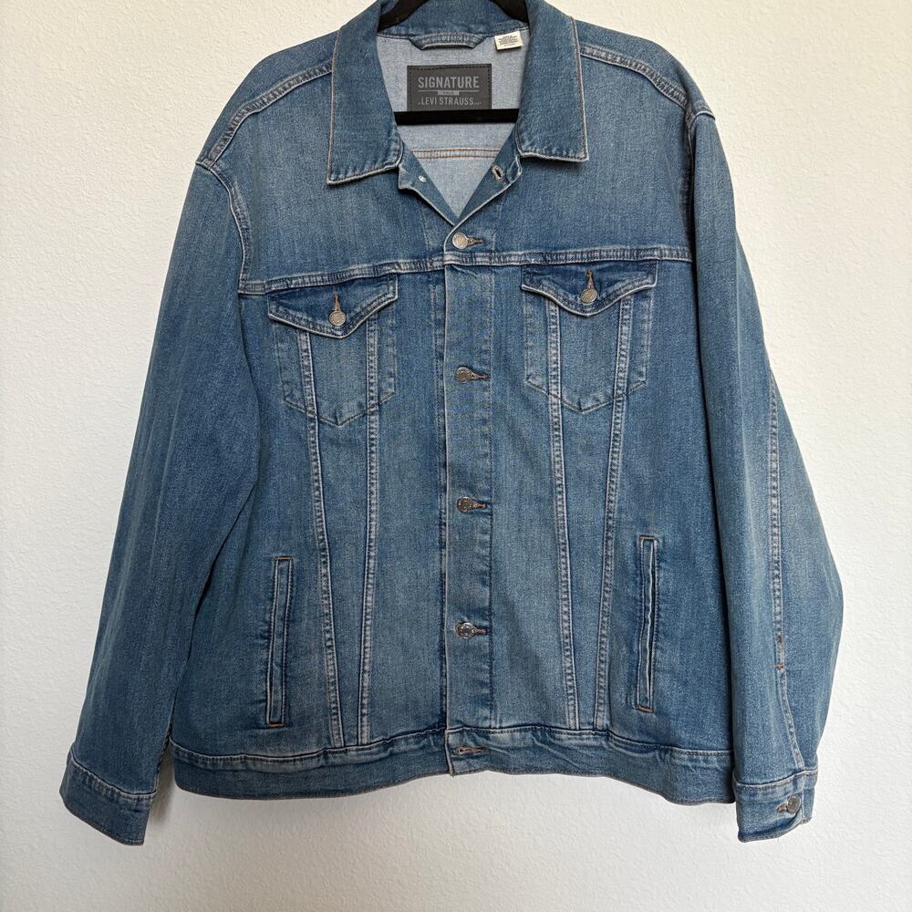 Levi Strauss Signature Gold Denim Trucker Jacket Men XL Y2K Streetwear Skater